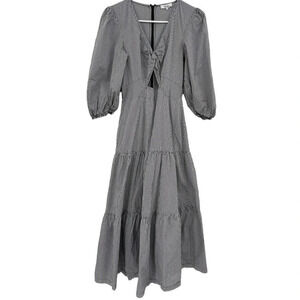 Parker Marzia Cutout Tiered Midi Dress size 2 Black and White